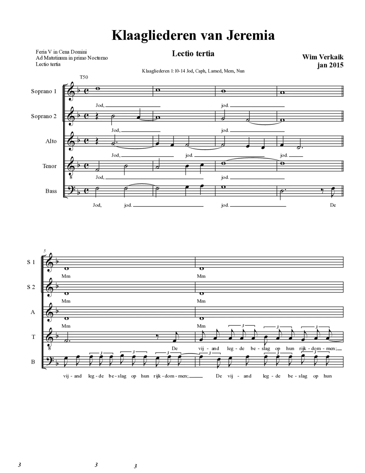 Klaagliederen lectio tertia - Page 1