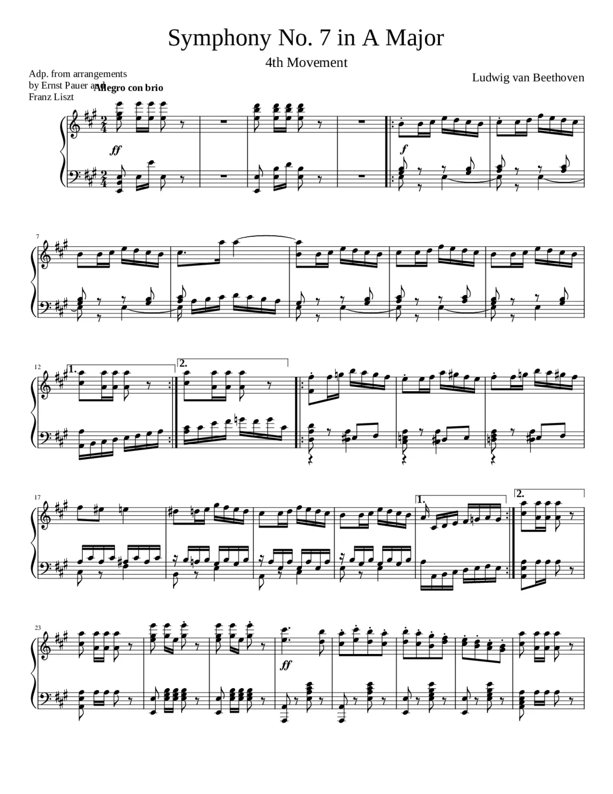 Symphony No.7 Op.92 - Page 1