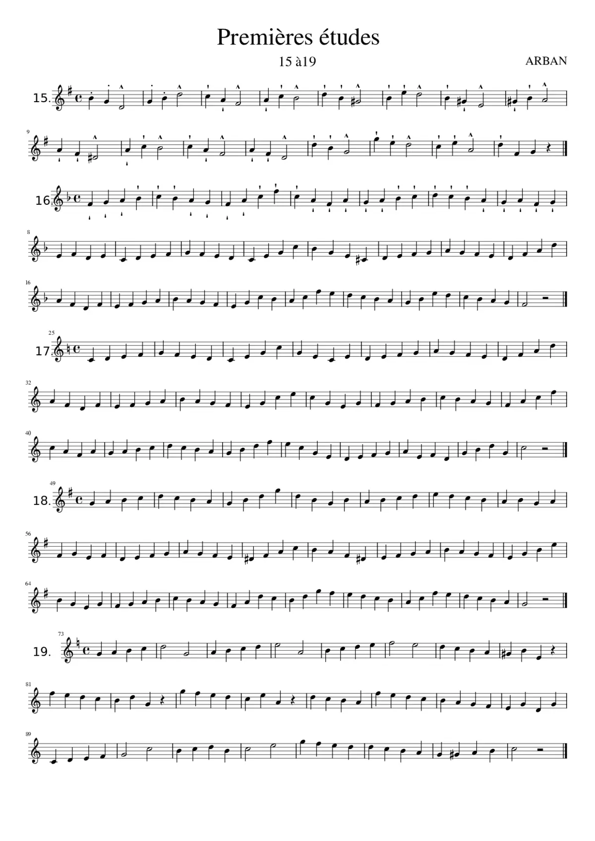 ARBAN 1 15a19 premieres etudes - Page 1