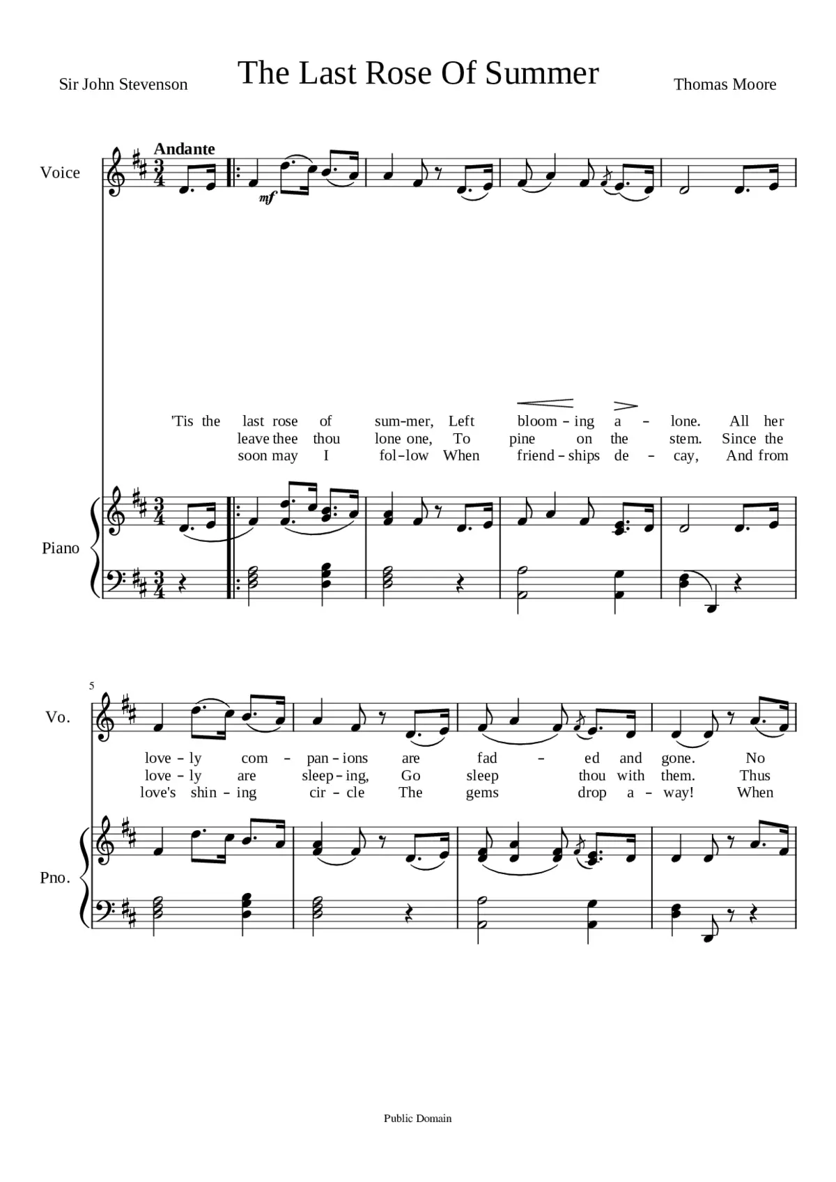 The Last Rose of Summer Op.173 - Page 1
