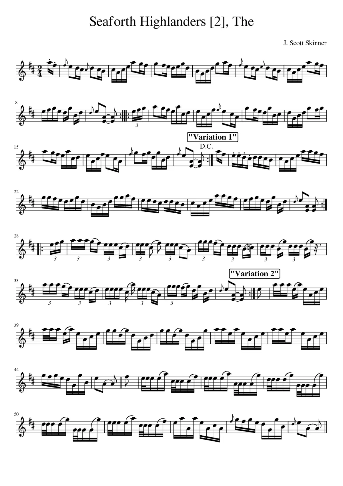 The Seaforth Highlanders - Page 1