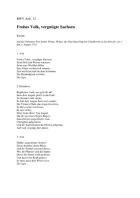 Frohes Volk, vergnügte Sachsen