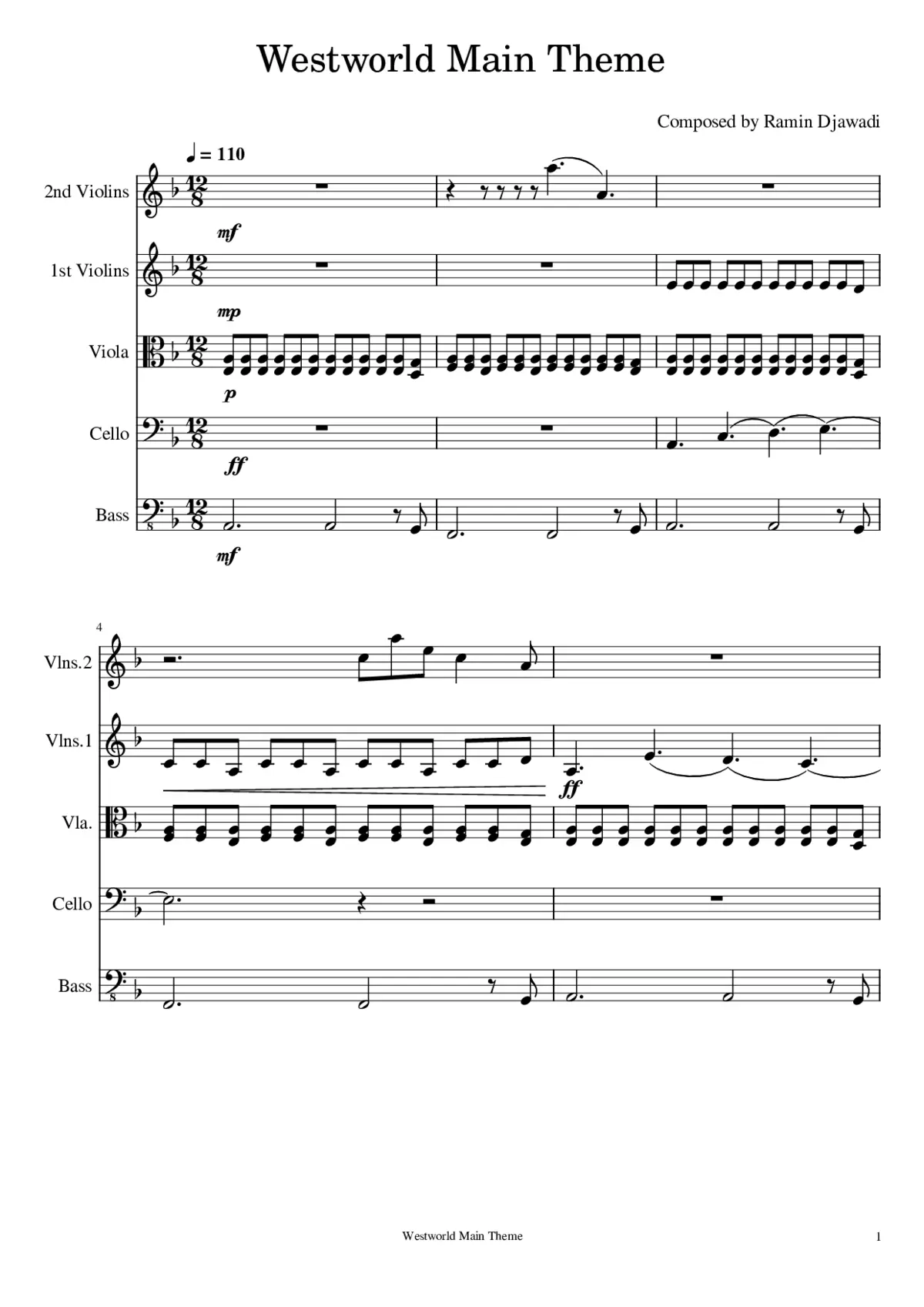 Westworld Theme - Page 1