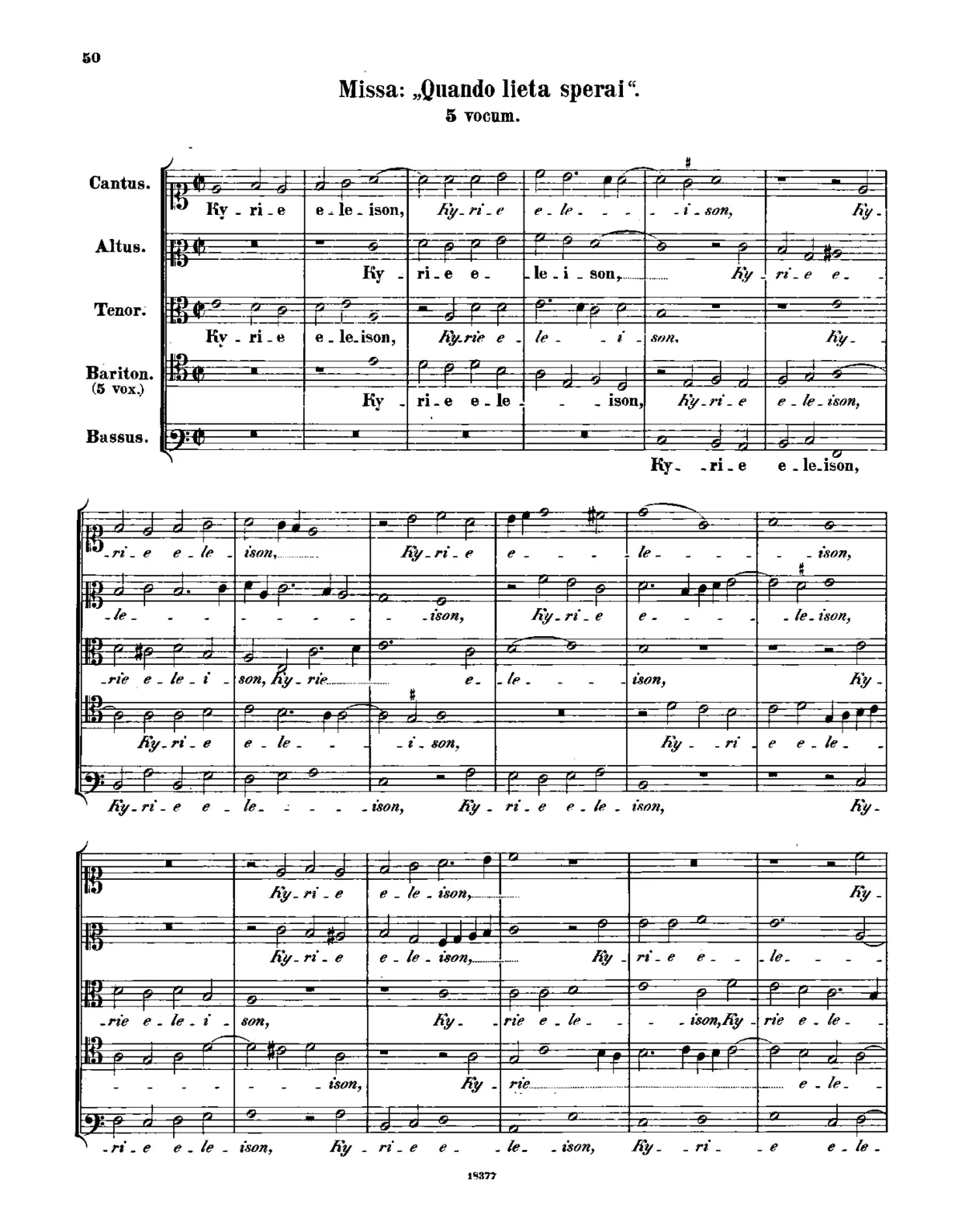 Missa Quando lieta sperai - Page 1