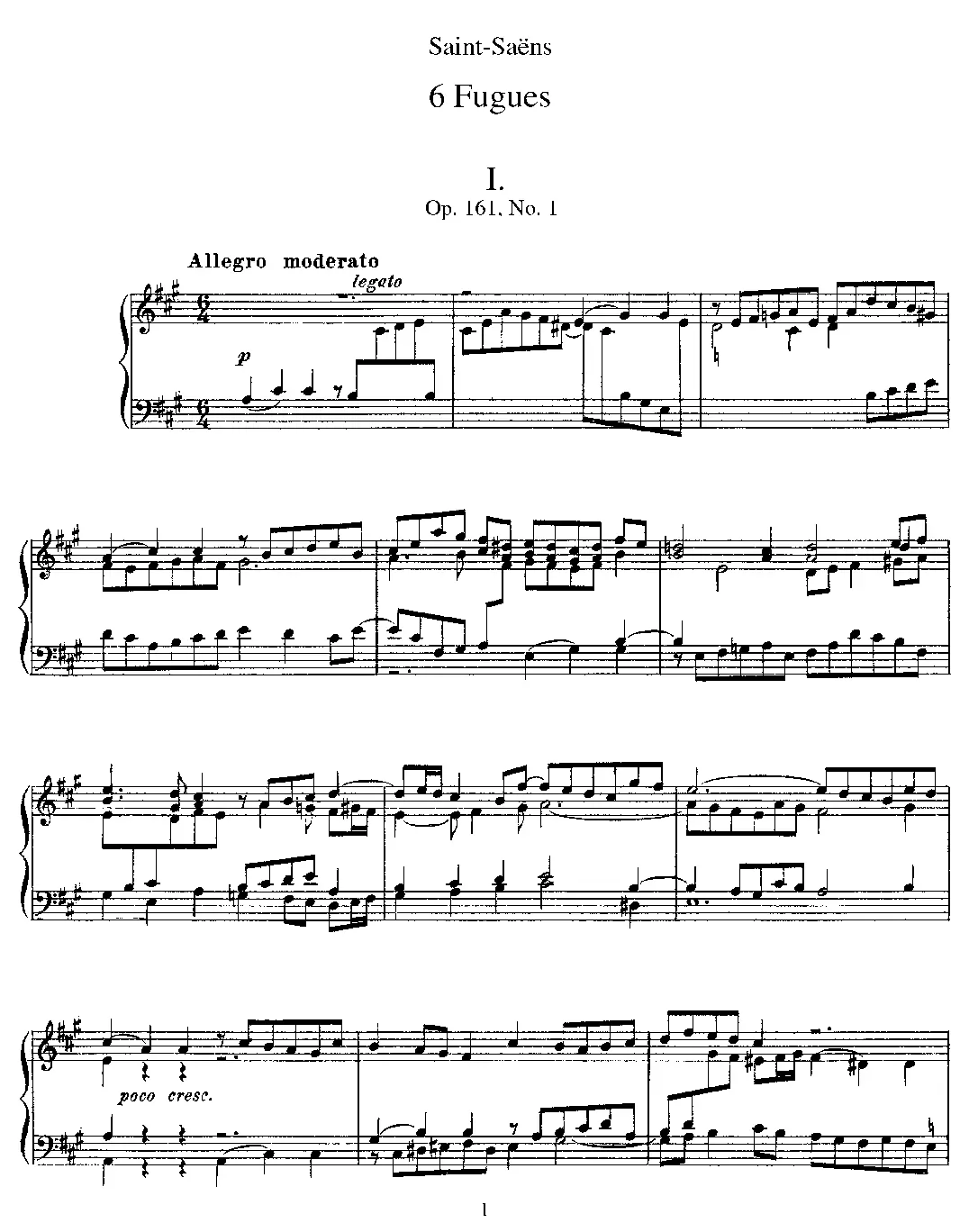 6 Fugues, Op.161 - Page 1