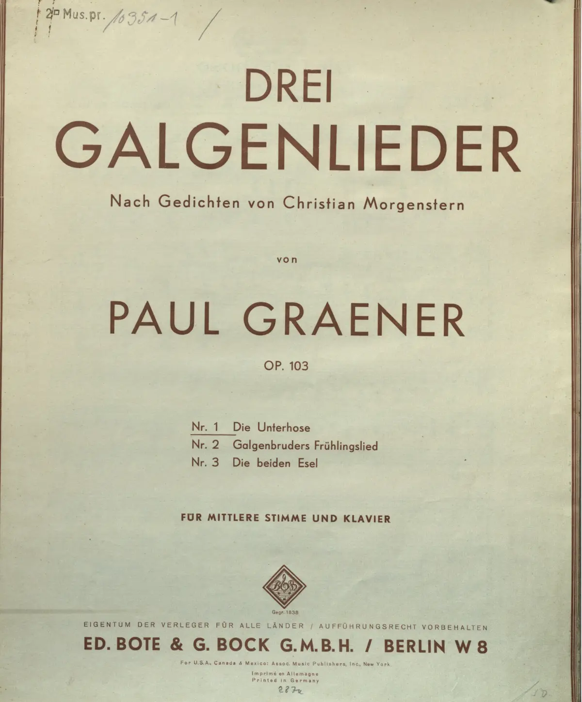 3 Galgenlieder - Page 1