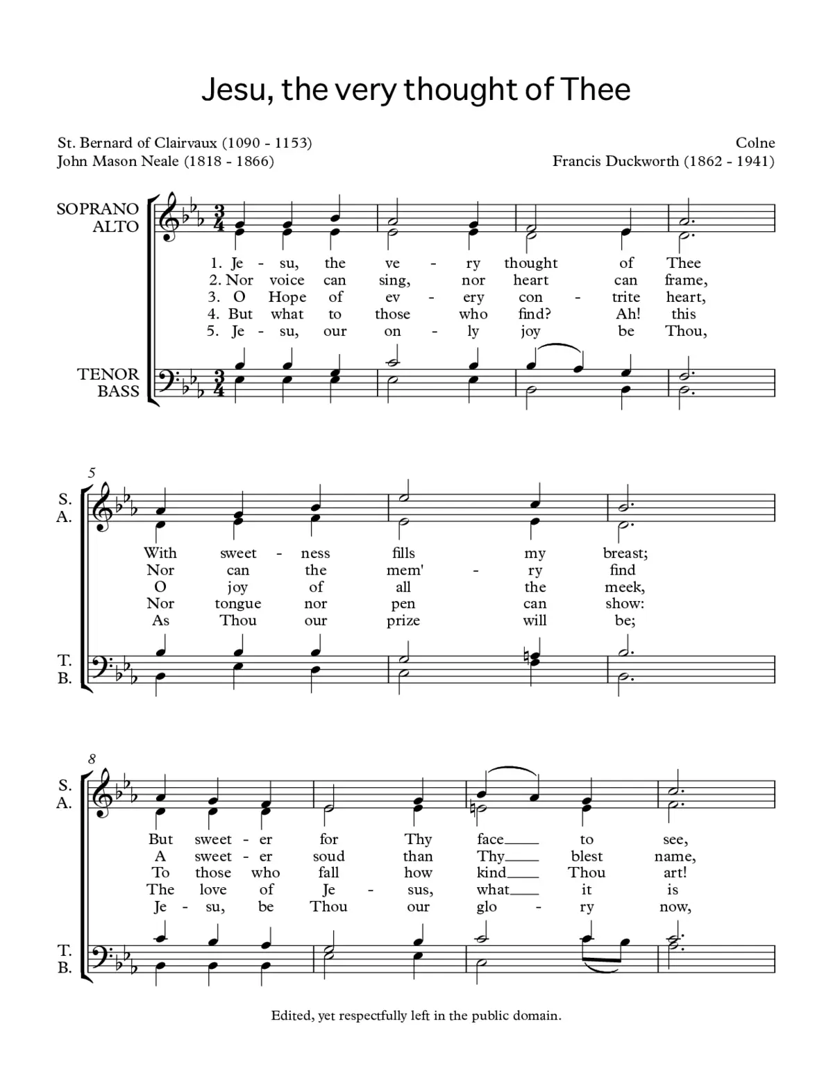 Jesu the very thought of Thee - Page 1