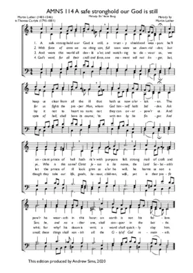 A safe stronghold our God is still