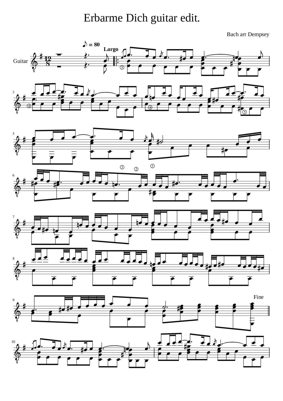 Erbarme Dich Mein Gott. St Matthew Passion - Page 1