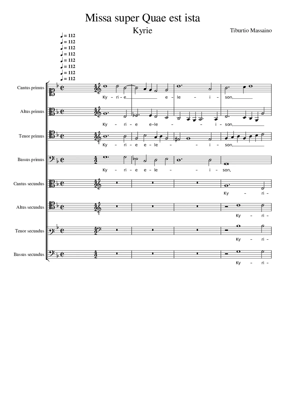 Missa super Quae est ista - Page 1