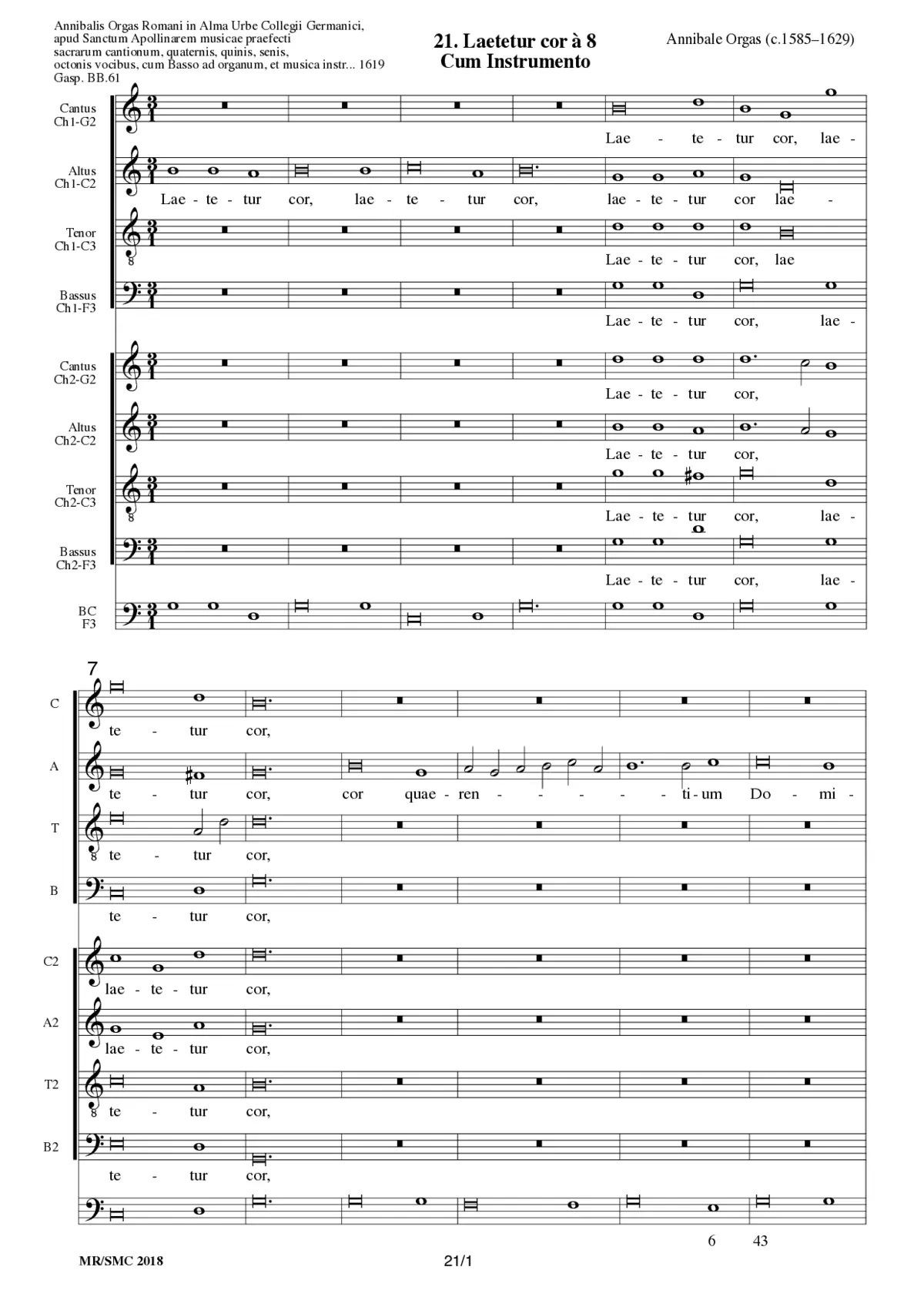 Laetetur cor - Page 1
