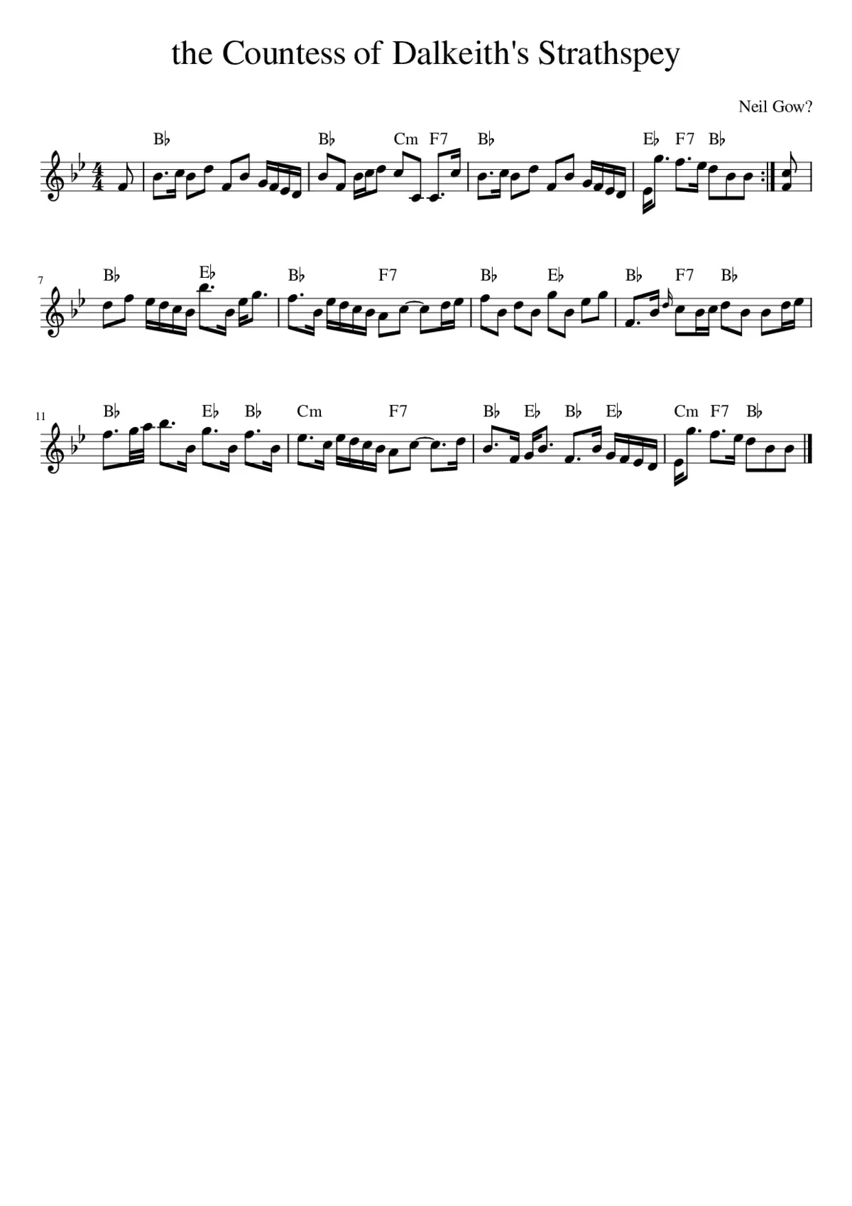 the Countess of Dalkeith's Strathspey - Page 1