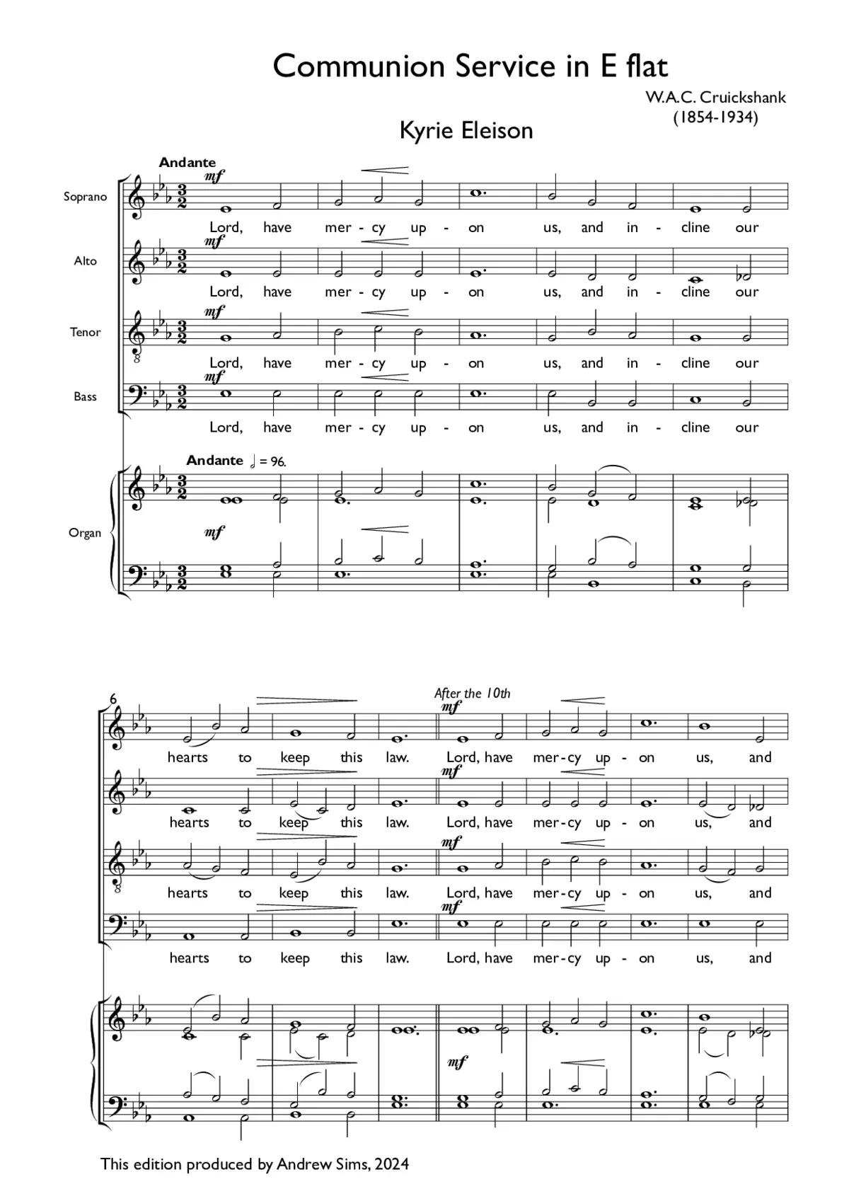 Communion Service in E flat - Page 1