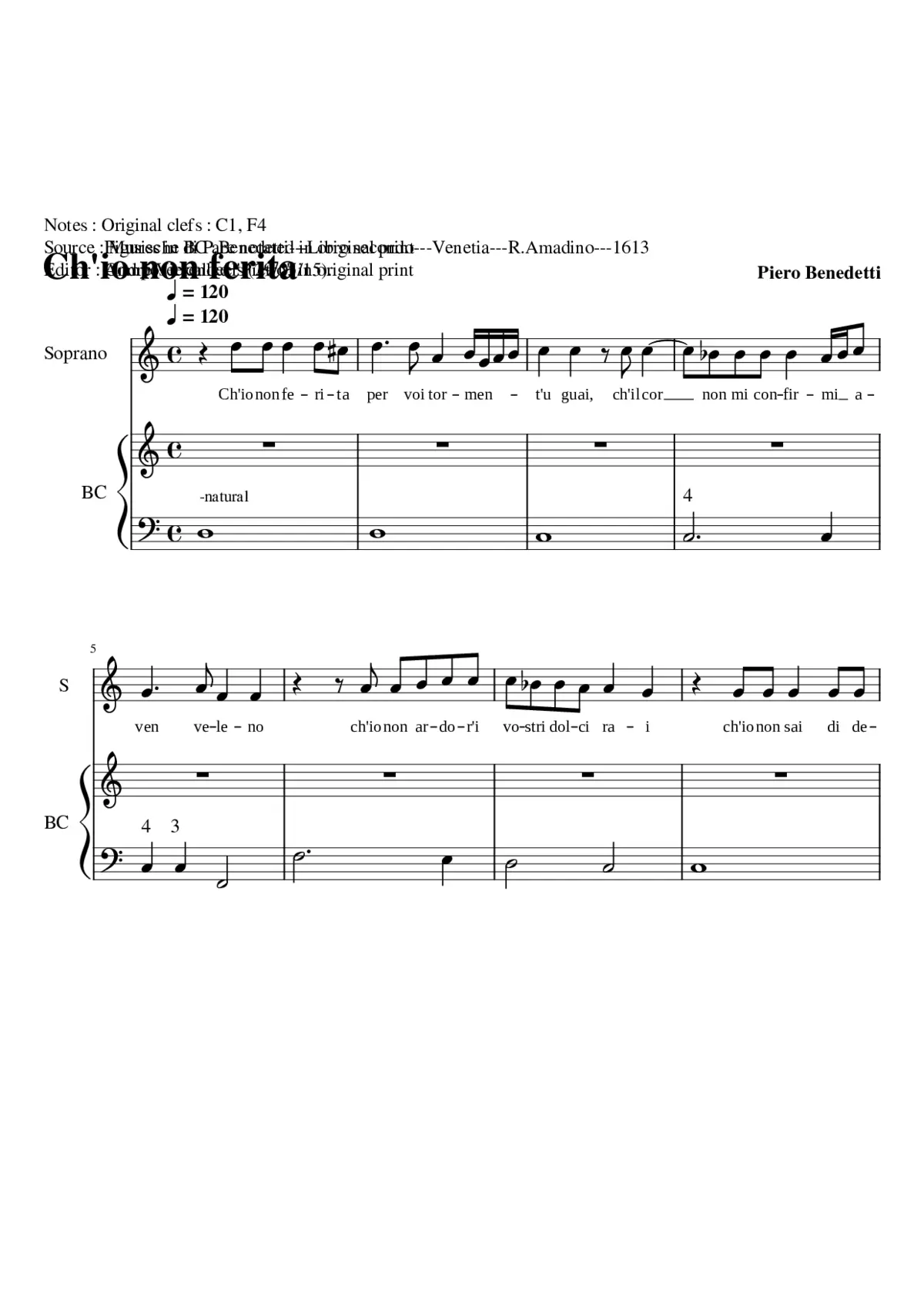 Ch'io non ferita - Page 1