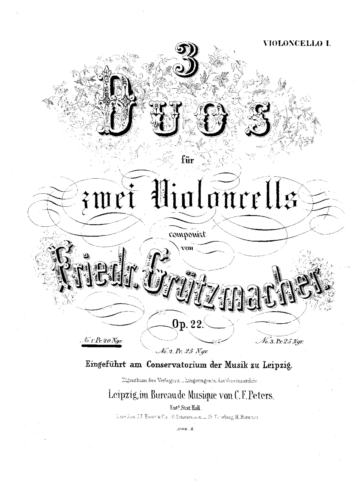 3 Duos for 2 Cellos, Op.22 - Page 1