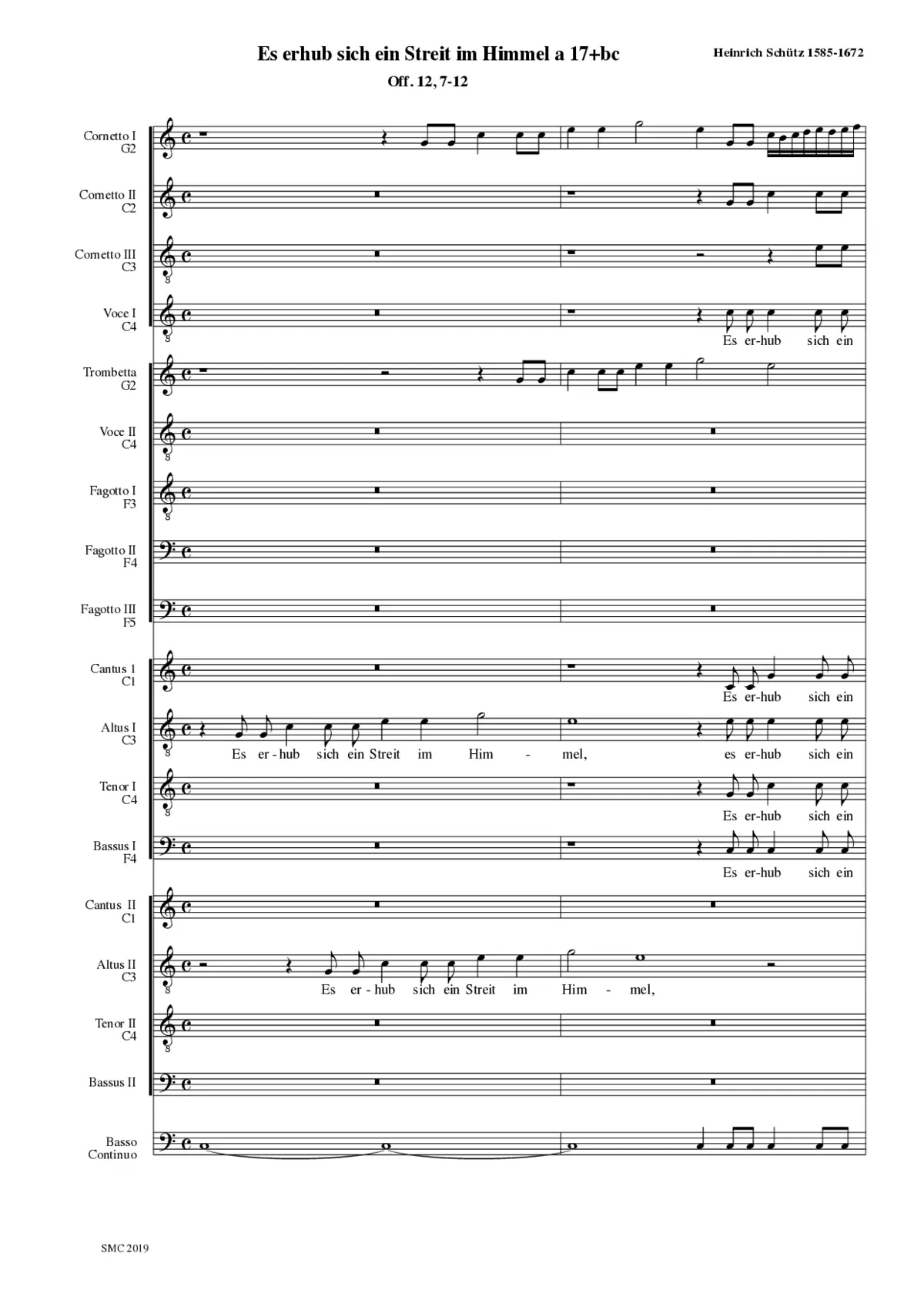 Es erhub sich ein Streit im Himmel, SWV Anh. 11 - Page 1
