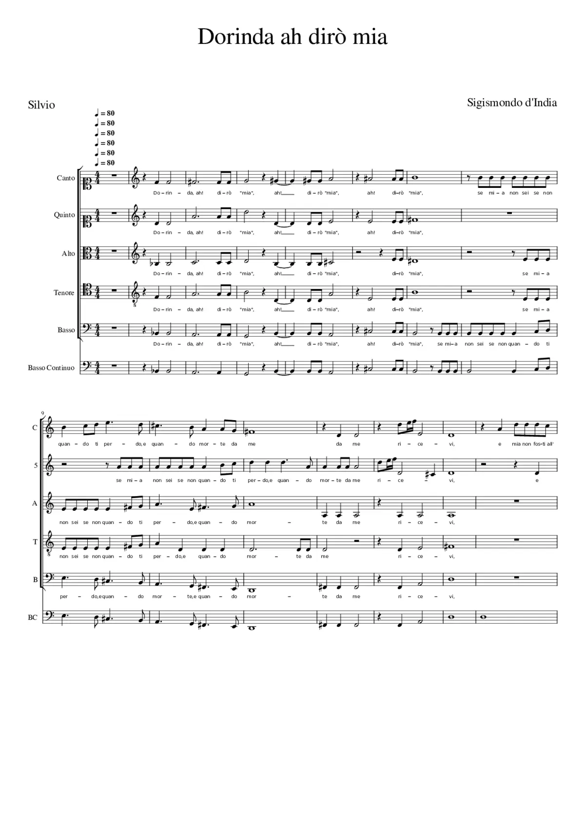 Dorinda ah dirò mia - Page 1