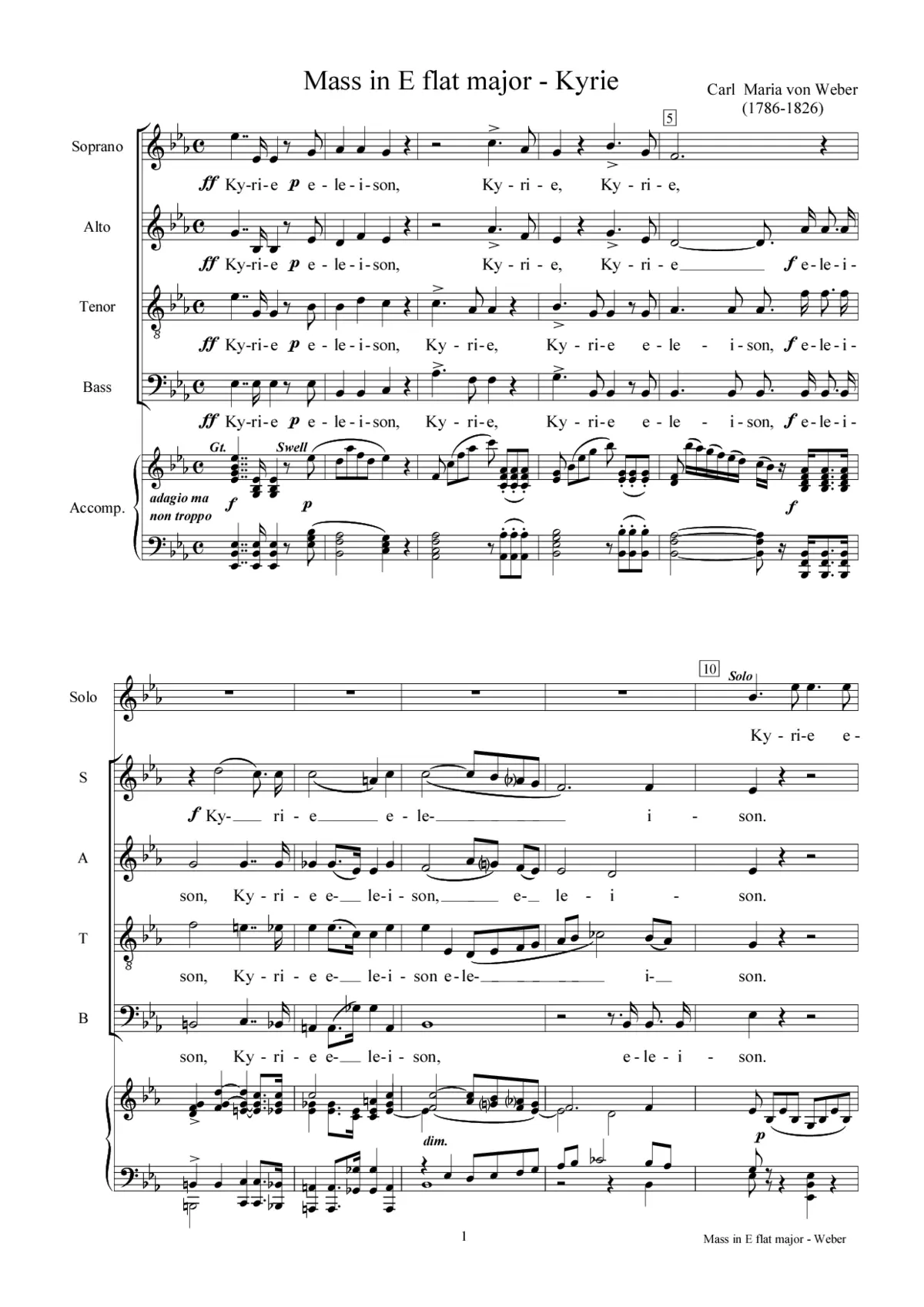 Mass in E flat major - Page 1