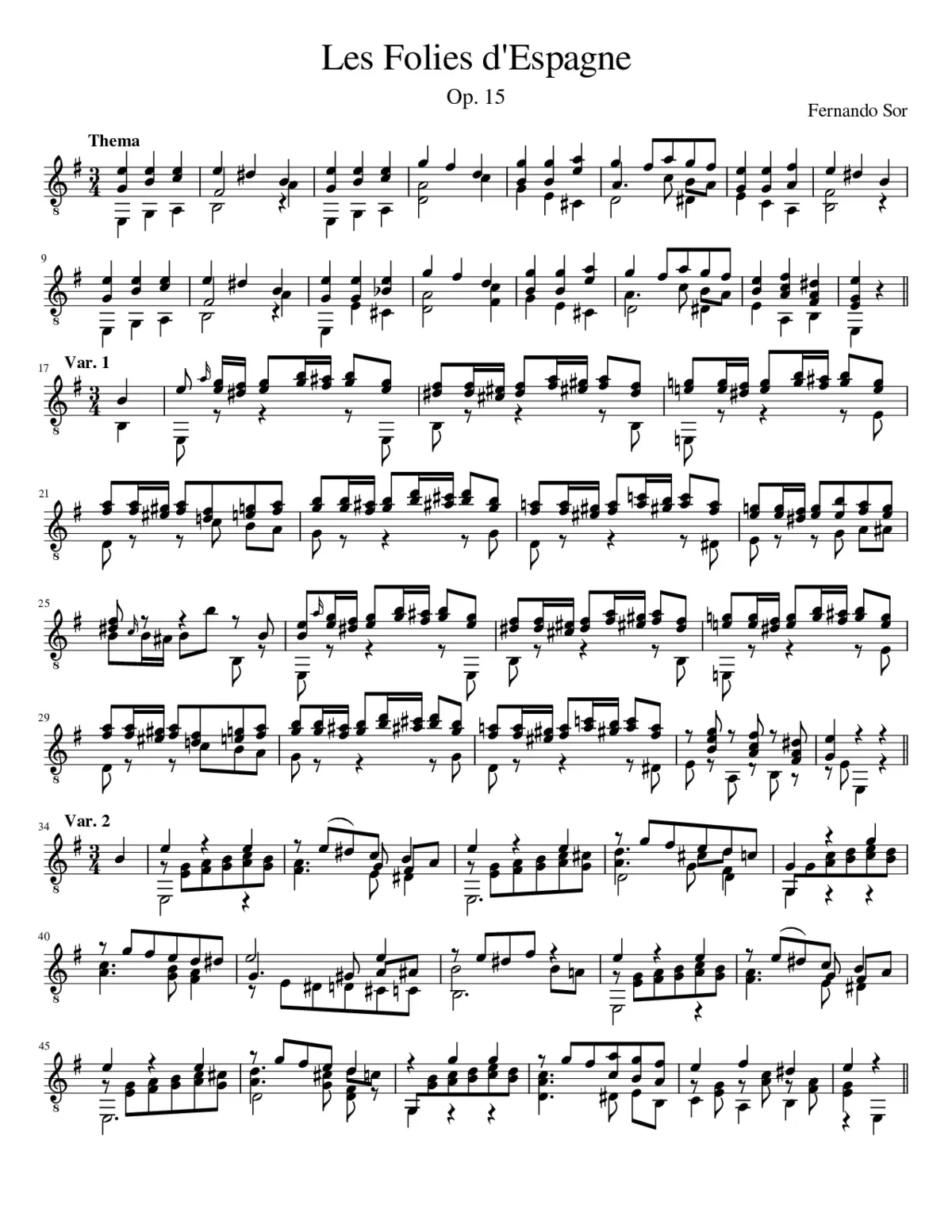 Les folies d'Espagne Op.15 - Page 1