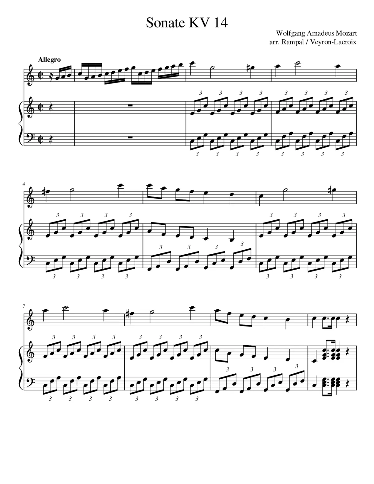Violin Sonata in C major K.14 - Page 1
