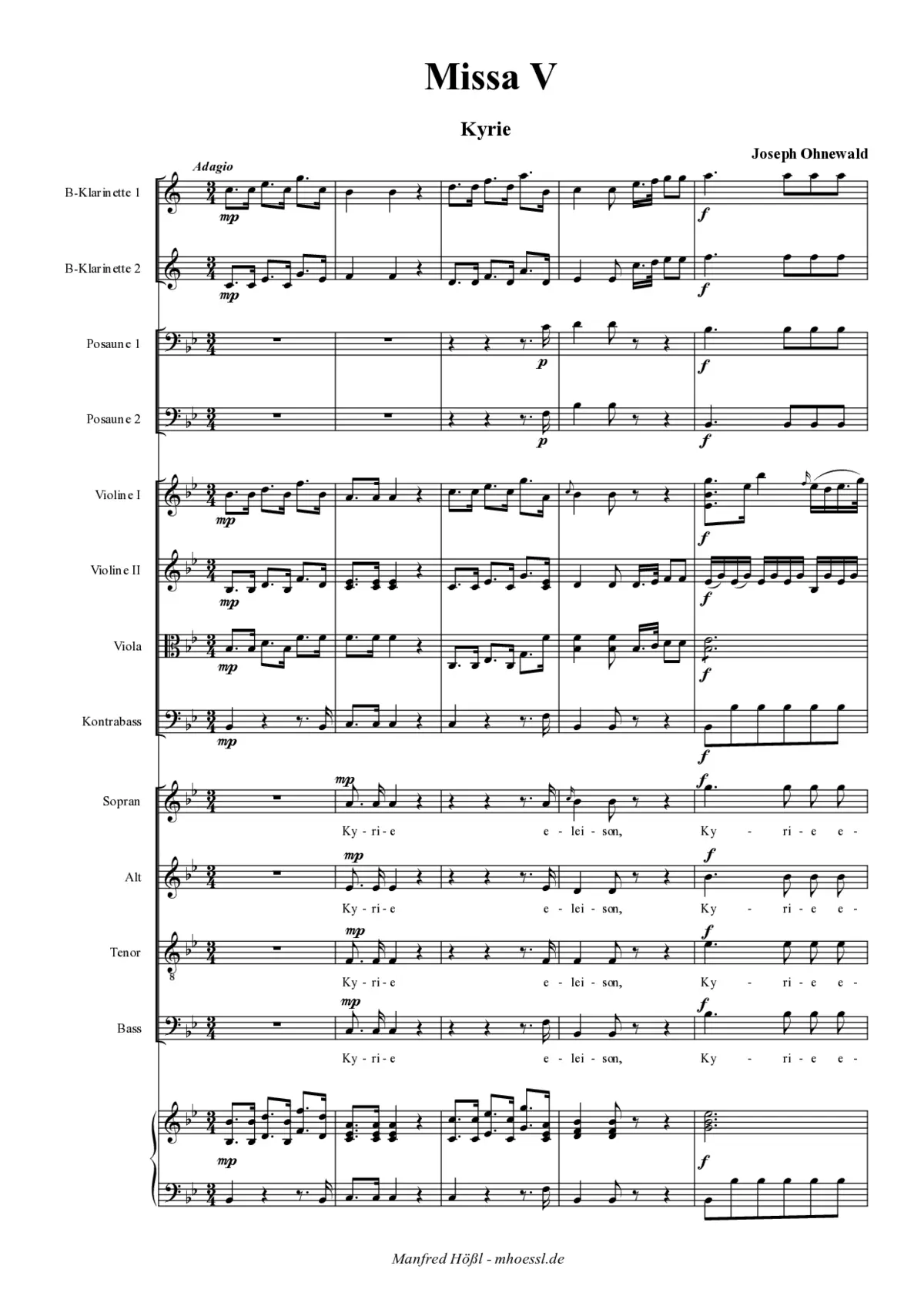 Missa No. 5 in B - Page 1