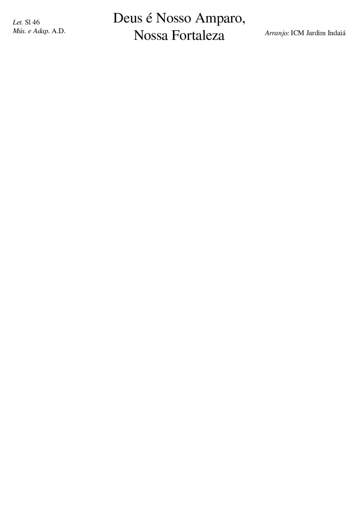 Deus é Nosso Amparo Nossa Fortaleza - Page 1