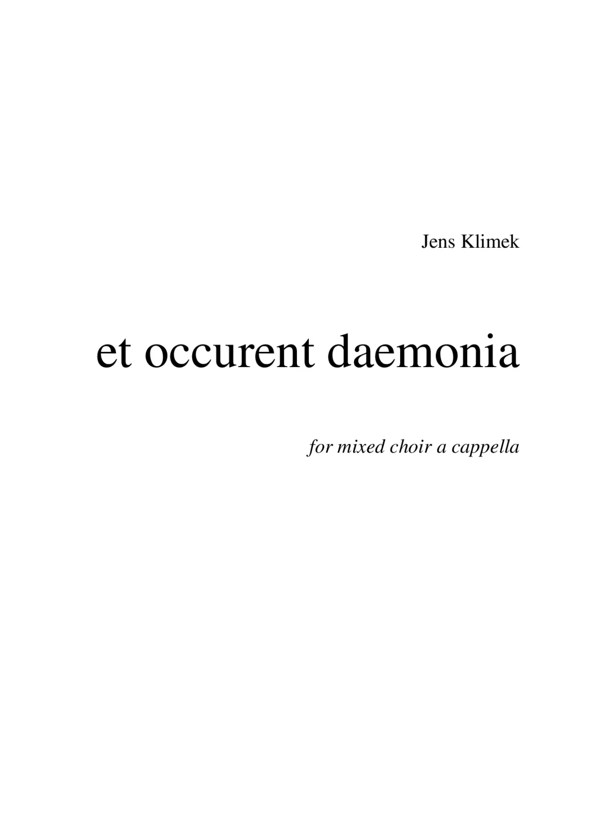 Et occurent daemonia - Page 1