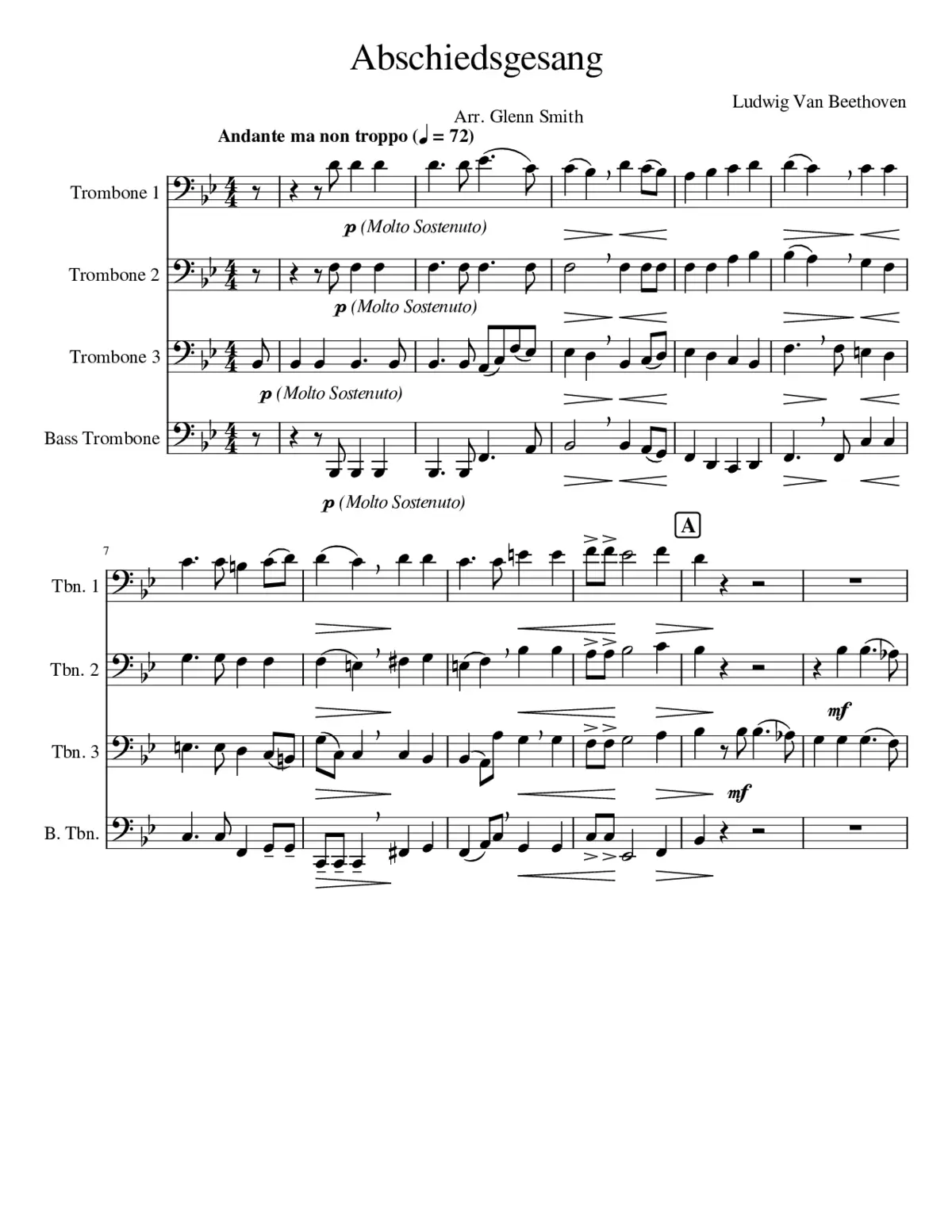 Abschiedsgesang WoO 102 - Page 1