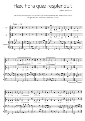 Hæc hora quæ resplenduit