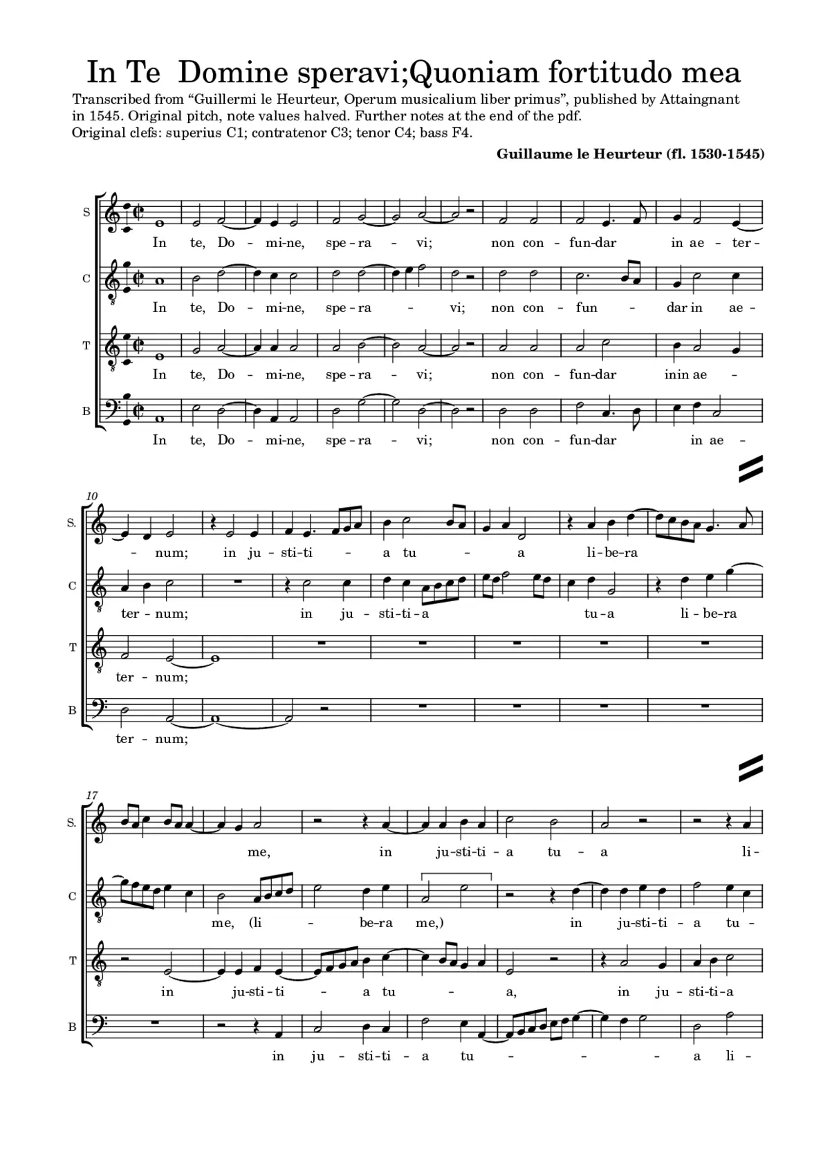 In Te Domine speravi – Quoniam fortitudo mea - Page 1