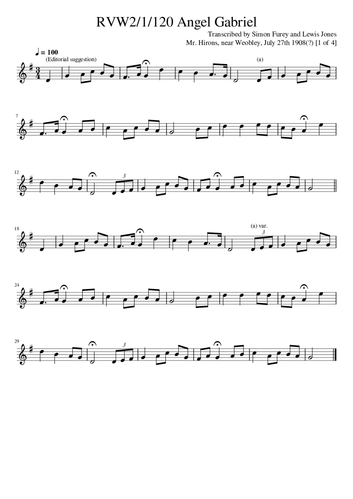 RVW2/1/120 Angel Gabriel - Page 1