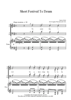 Short Festival Te Deum