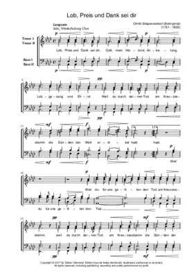 Lob, Preis und Dank sei dir