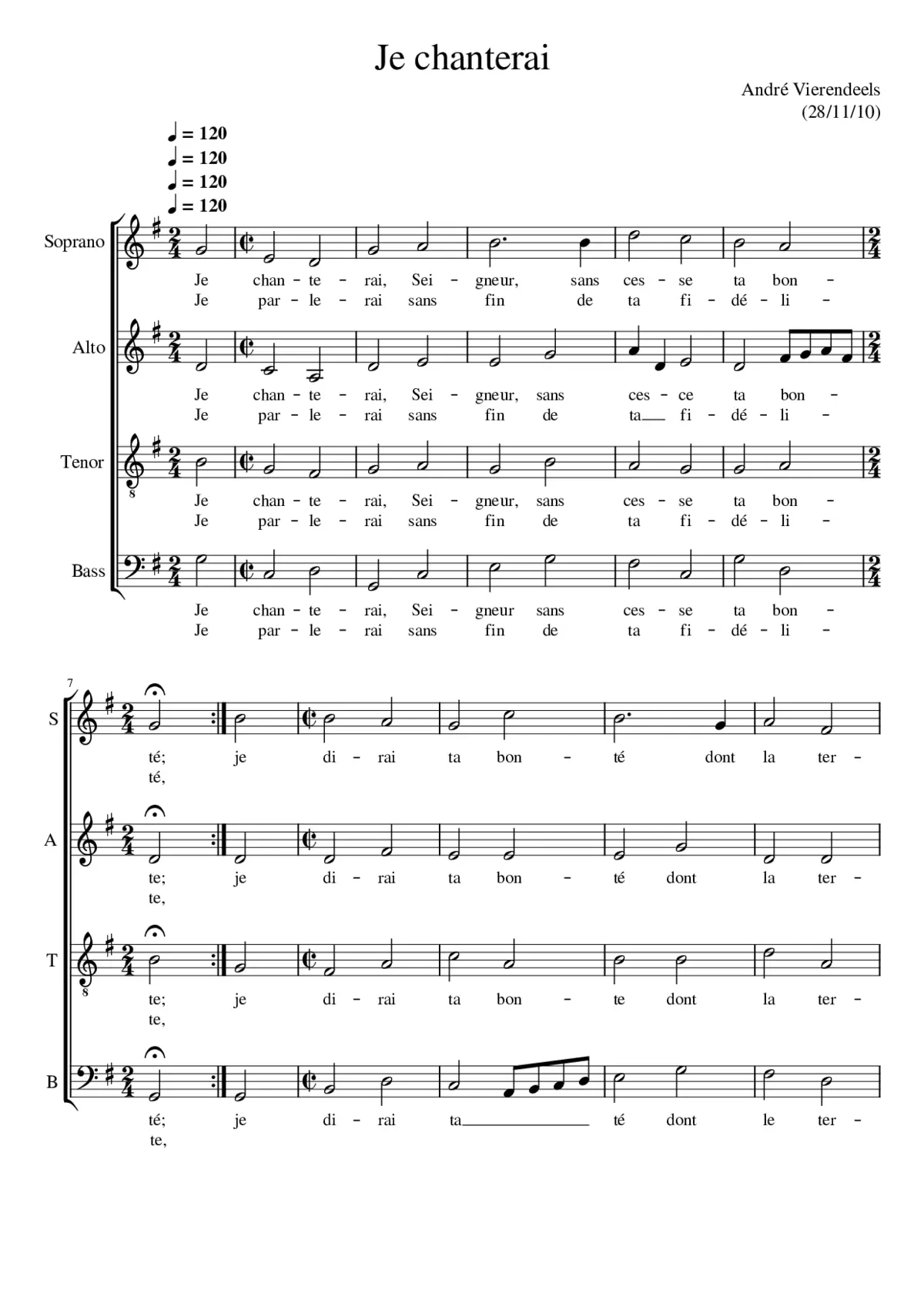 Je chanterai - Page 1