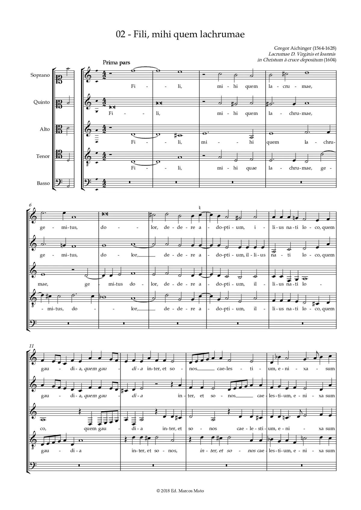 Fili, mihi quem lachrumae - Page 1