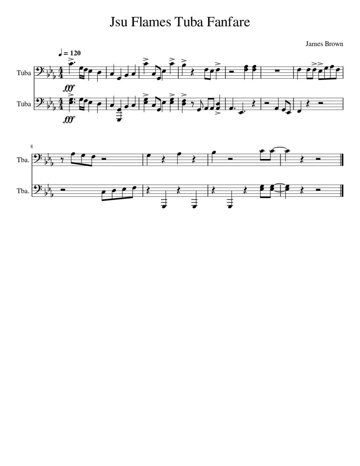 Jsu Flames Tuba Fanfare - Page 1