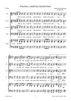 Foresters, sound the cheerful horn