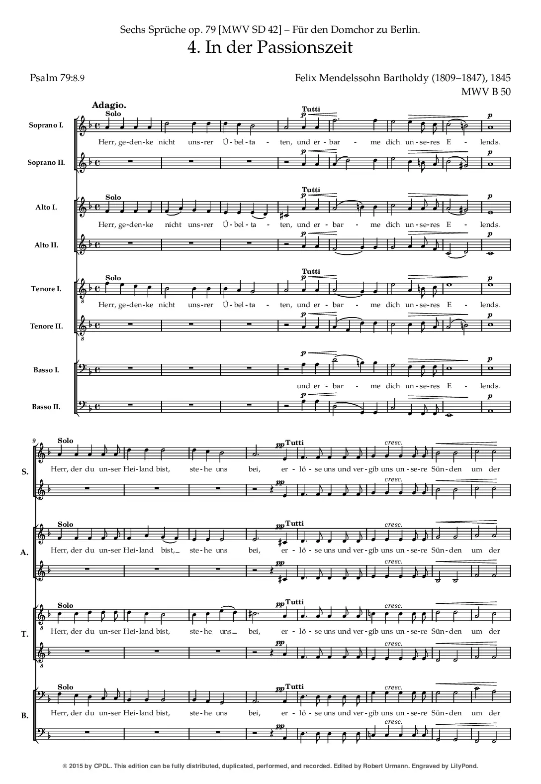 In der Passionszeit, Op. 79, No. 4 - Page 1