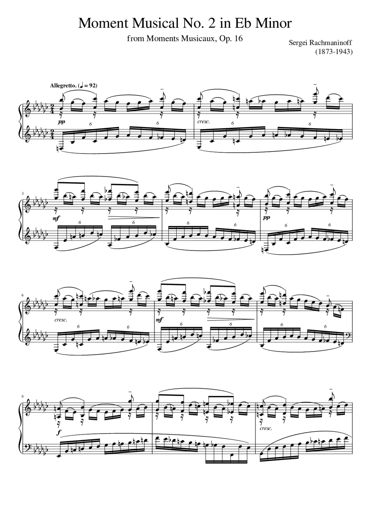 Moments Musicaux Op.16 - Page 1