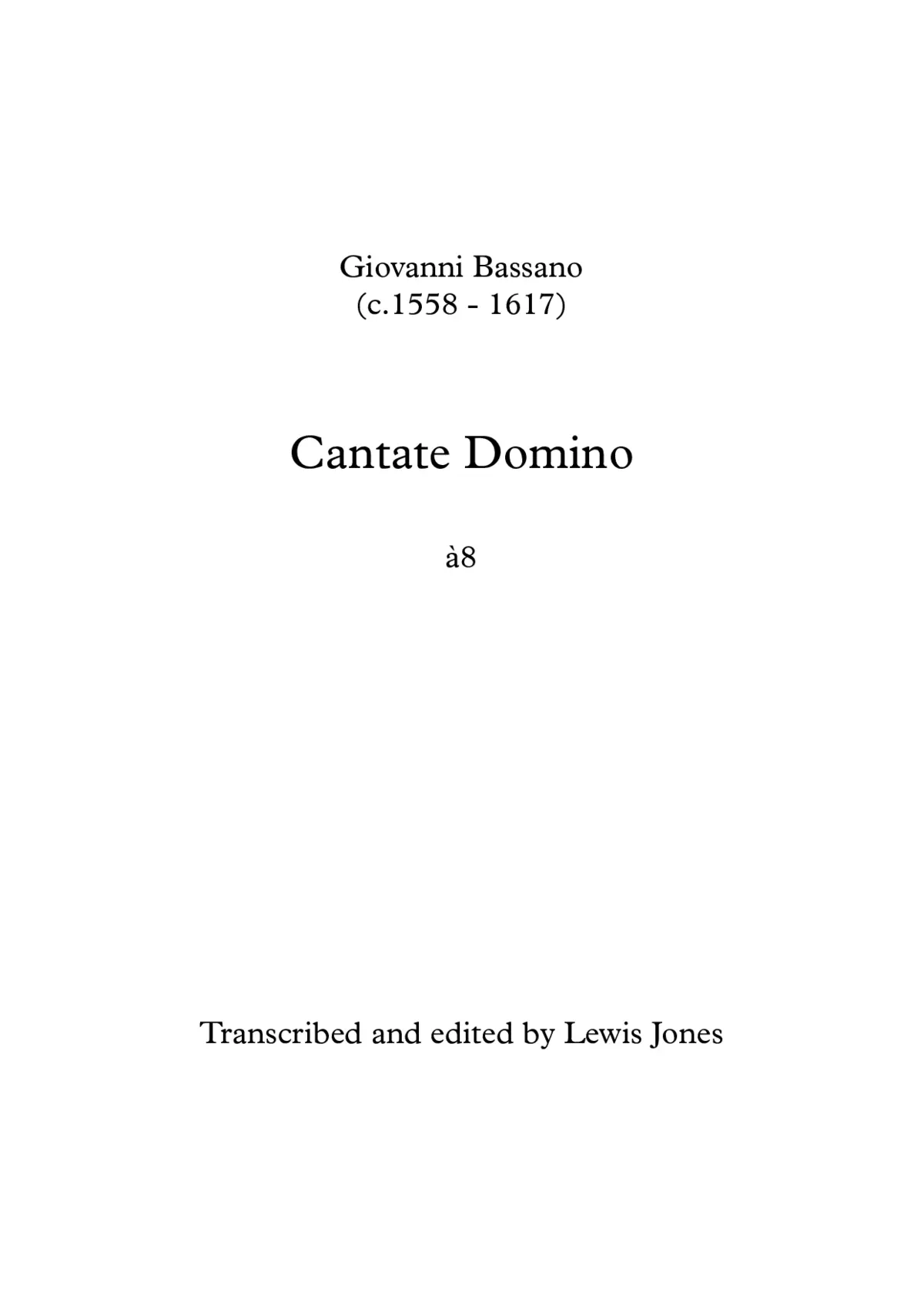 Cantate Domino a 8 - Page 1