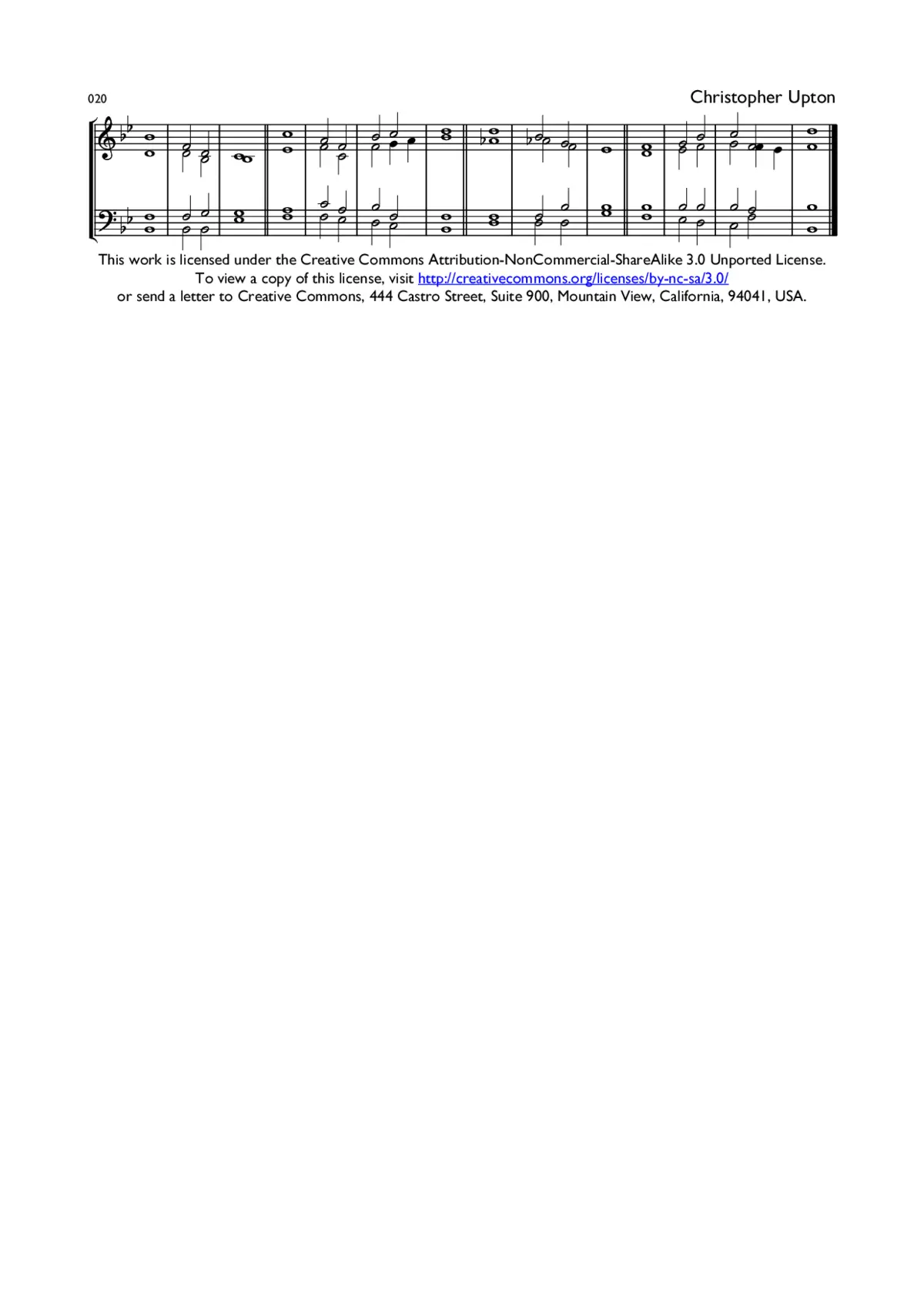 Double Chant 020 in B-flat Major - Page 1