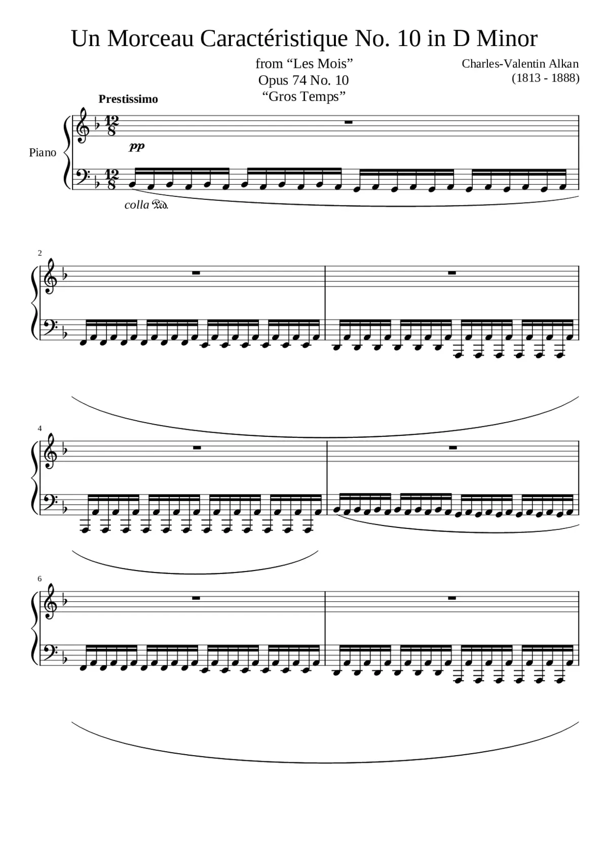 Les mois Op.74 - Page 1