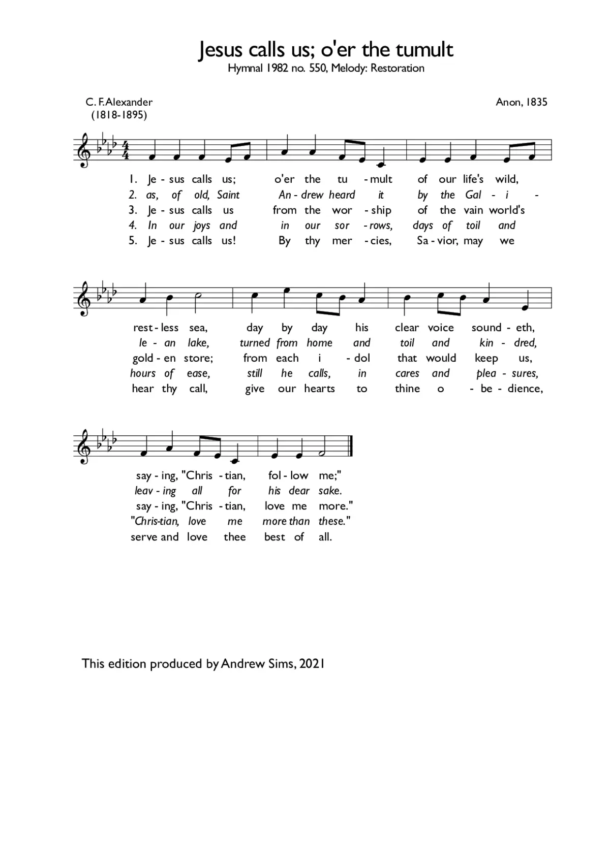 Jesus calls us; o’er the tumult - Page 1