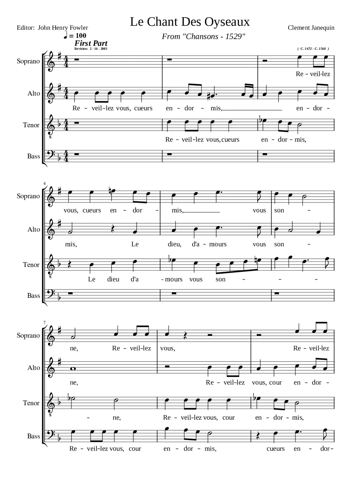 Le Chant des Oiseaux - Page 1