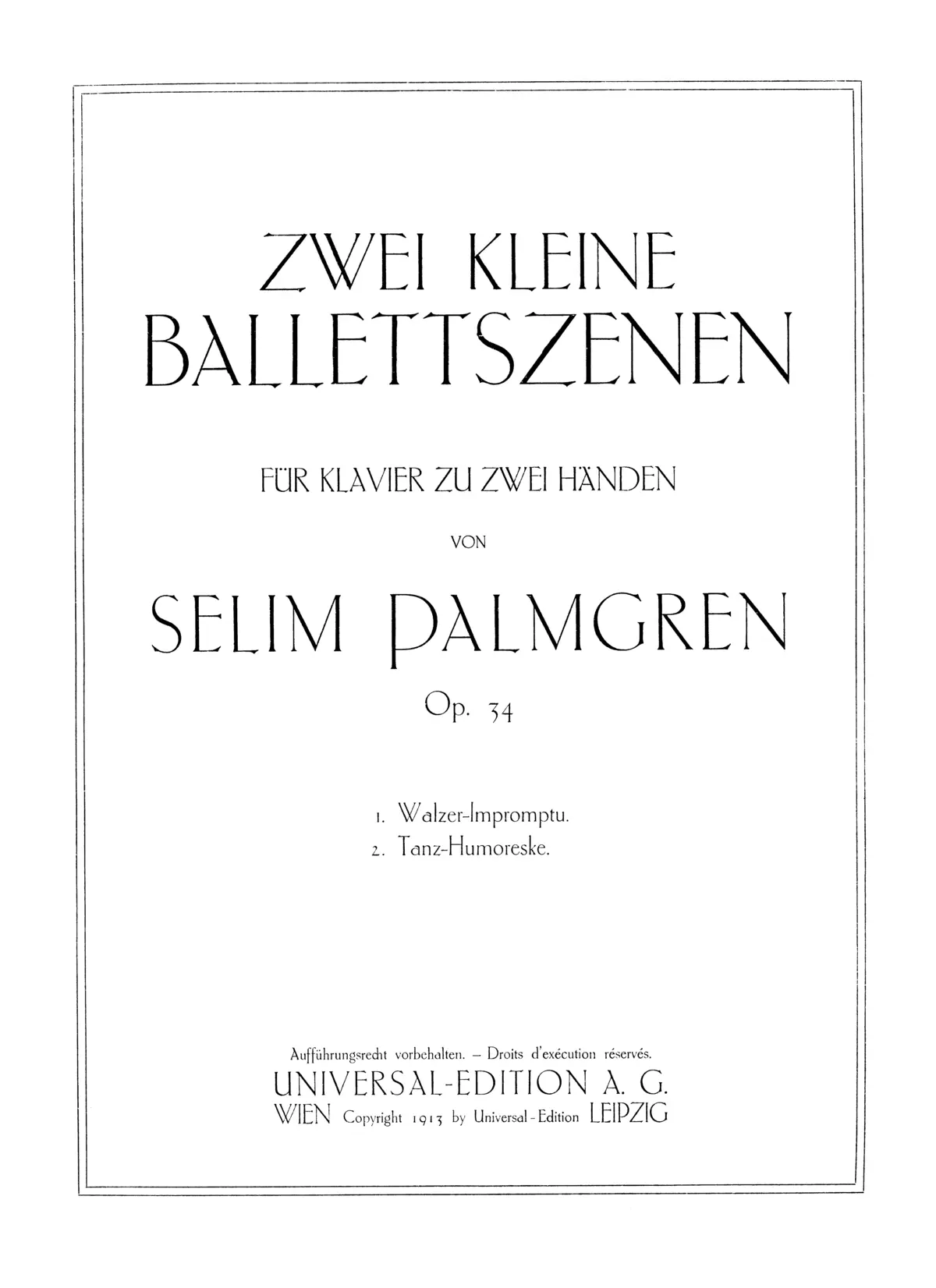 Zwei Kleine Balletszenen - Page 1