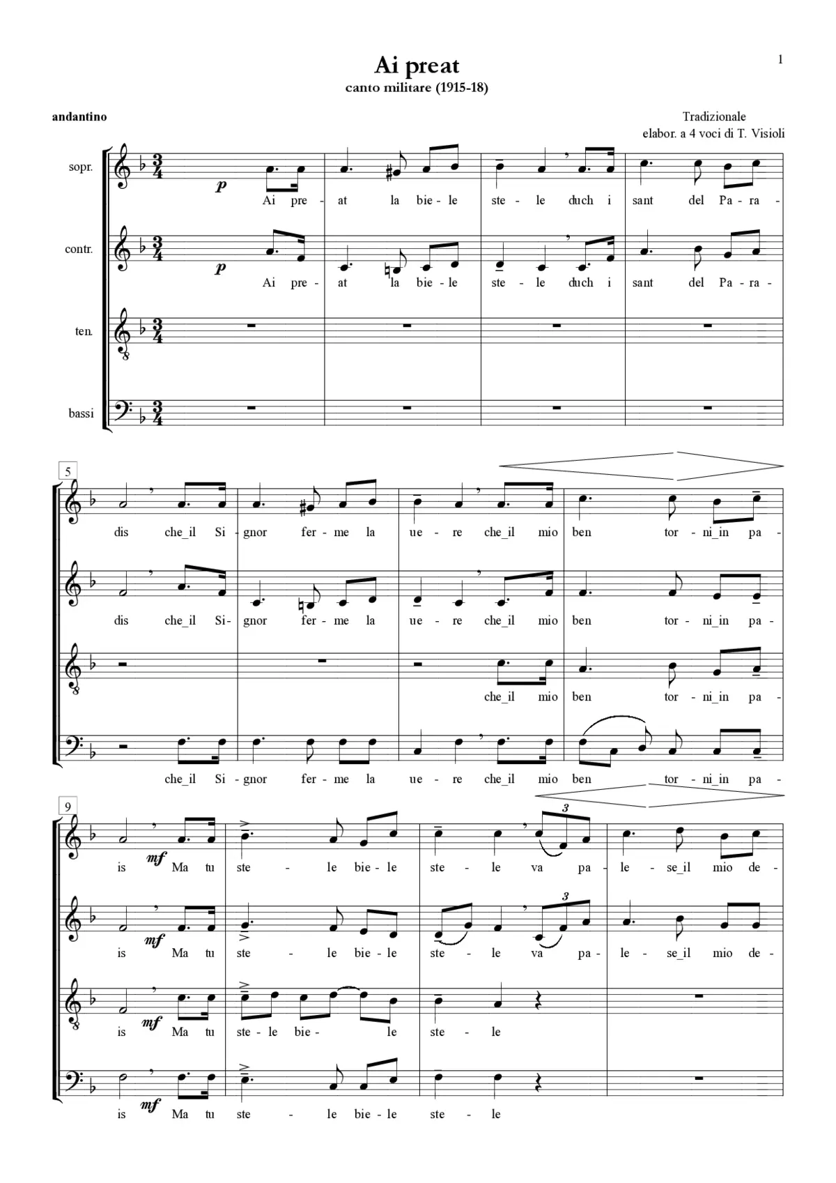 Ai preat (canto militare) - Page 1