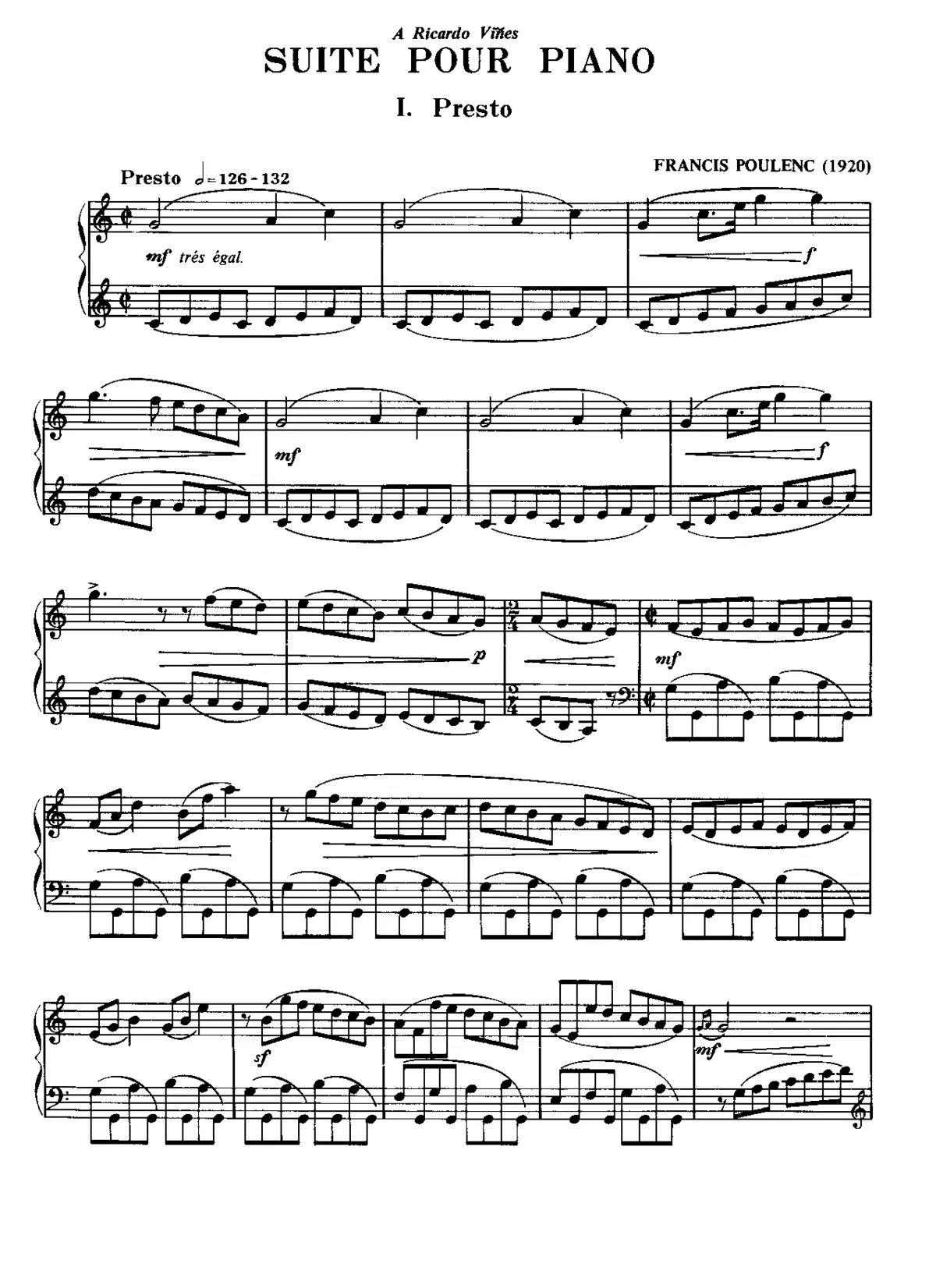 Suite pour piano - Page 1