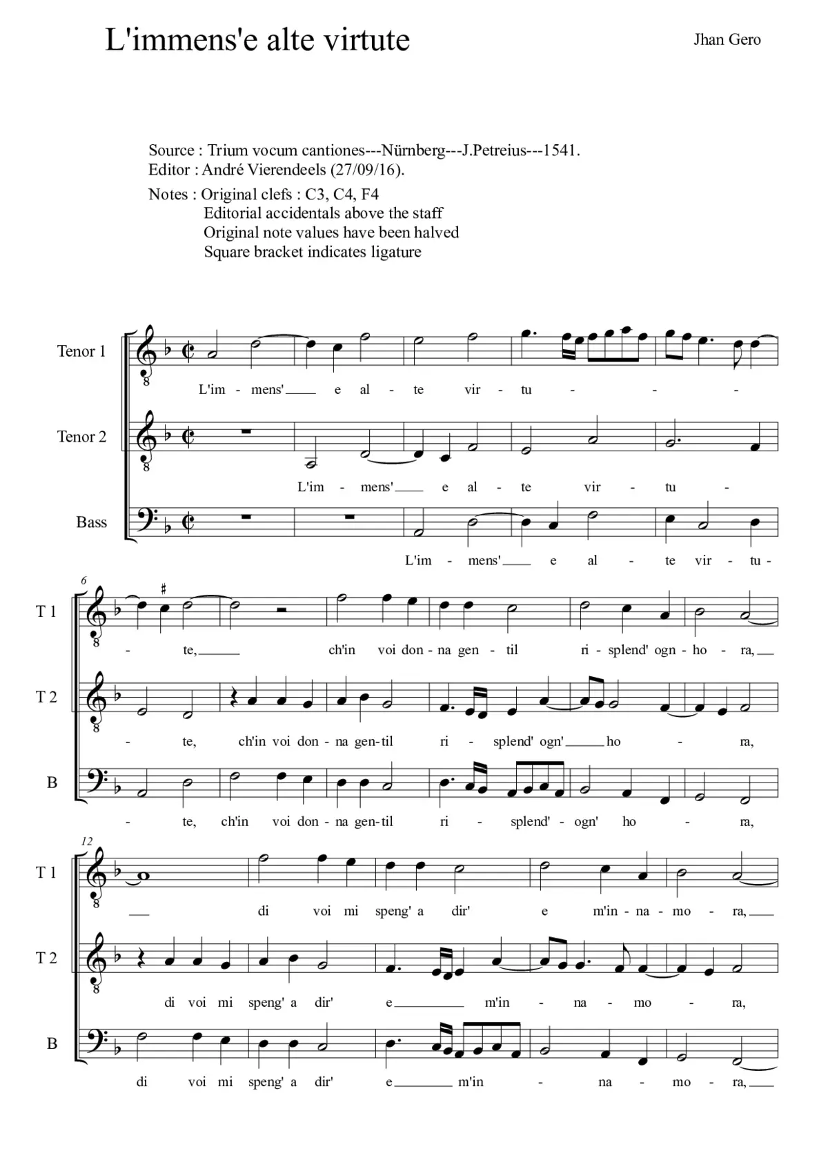 L'immens' e alte virtute - Page 1
