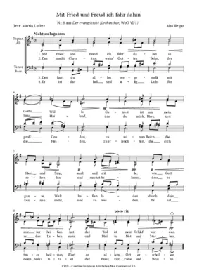 Mit Fried und Freud ich fahr dahin, WoO VI 17, No. 8