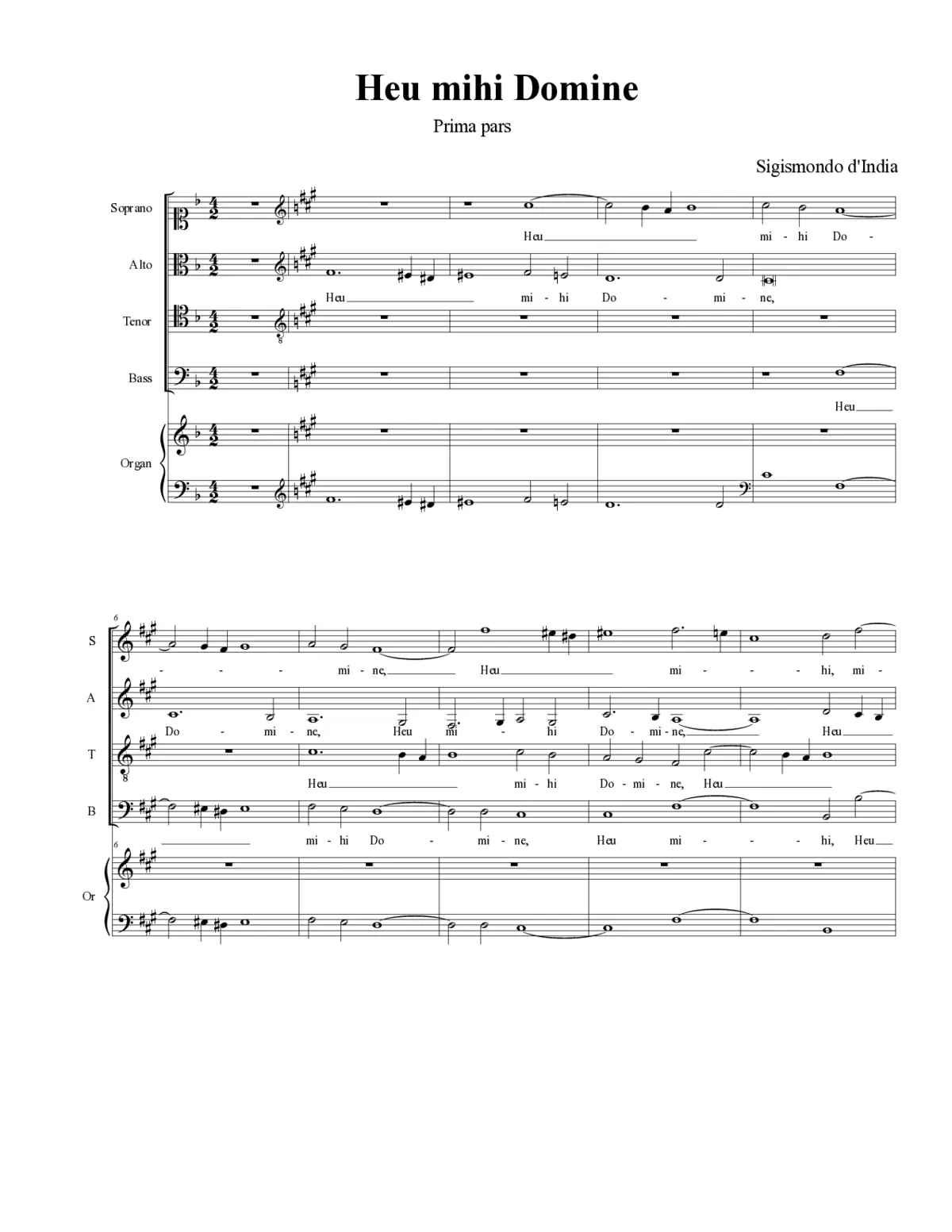 Heu mihi Domine (prima pars) - Page 1